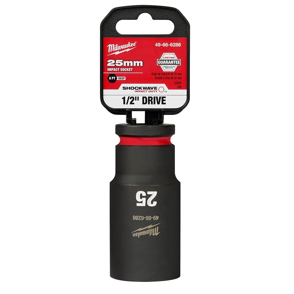 Milwaukee 49-66-6286 SHOCKWAVE Impact Duty™ 1/2"Drive 25MM Deep 6 Point Socket - 2