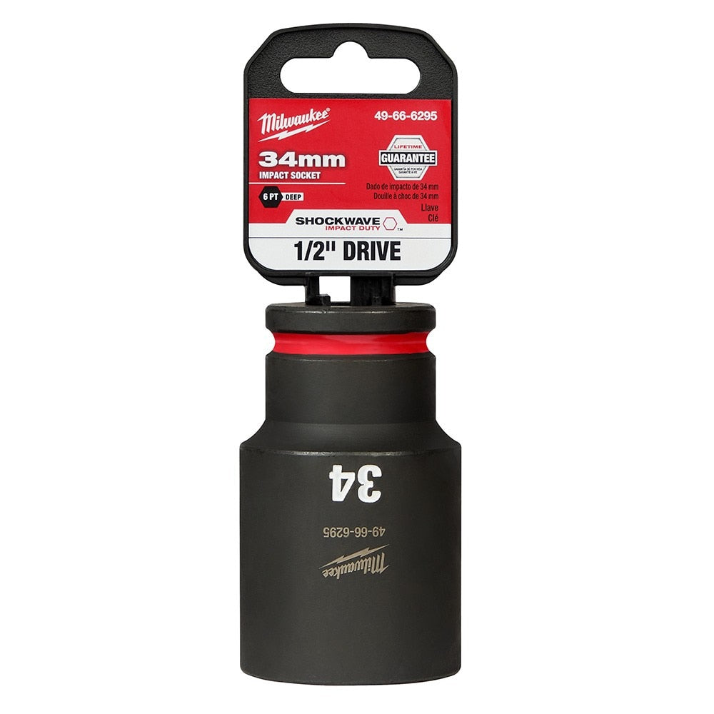 Milwaukee 49-66-6295 SHOCKWAVE Impact Duty™ 1/2"Drive 34MM Deep 6 Point Socket - 2