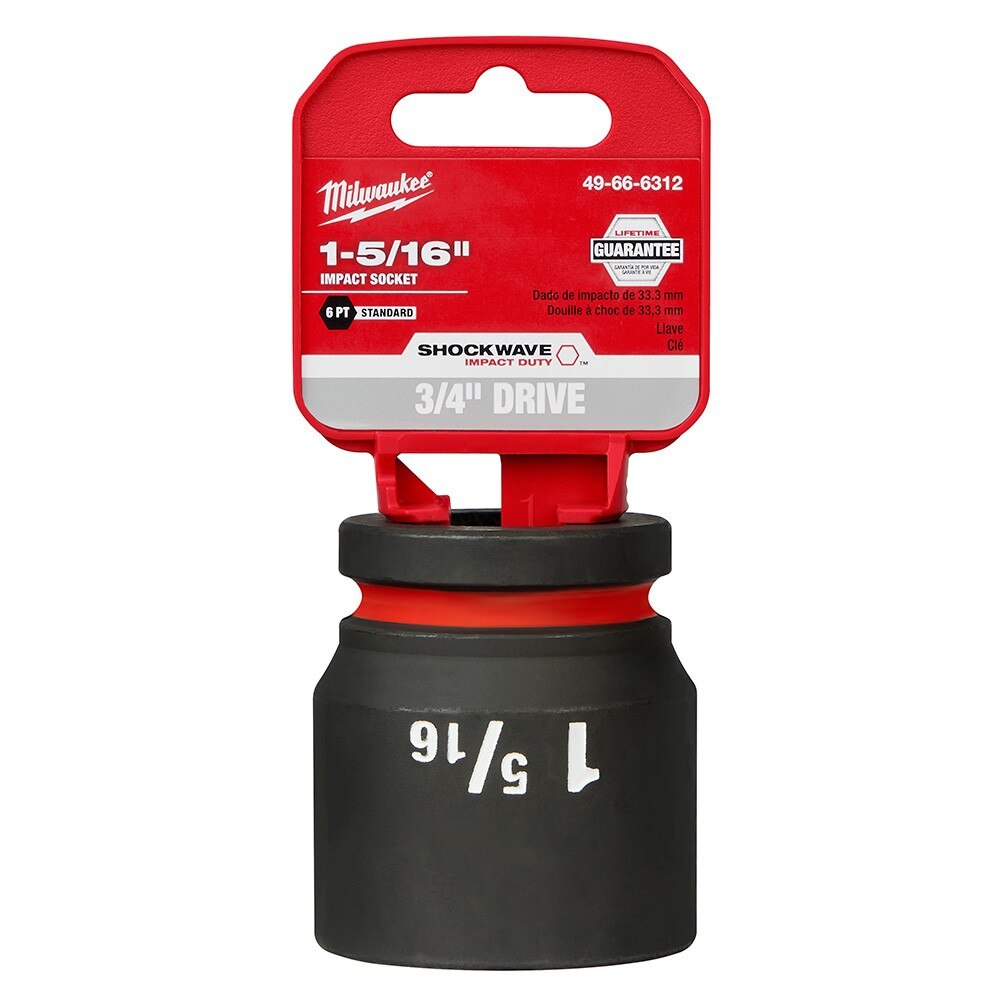 Milwaukee 49-66-6312 SHOCKWAVE Impact Duty™ 3/4"Drive 1-5/16" Standard 6 Point Socket - 2