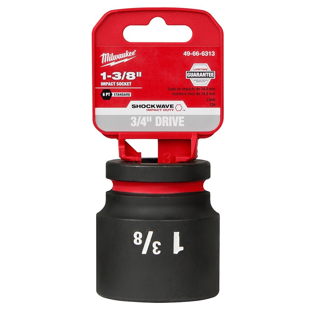 Milwaukee 49-66-6313 SHOCKWAVE Impact Duty™ 3/4"Drive 1-3/8" Standard 6 Point Socket - 2
