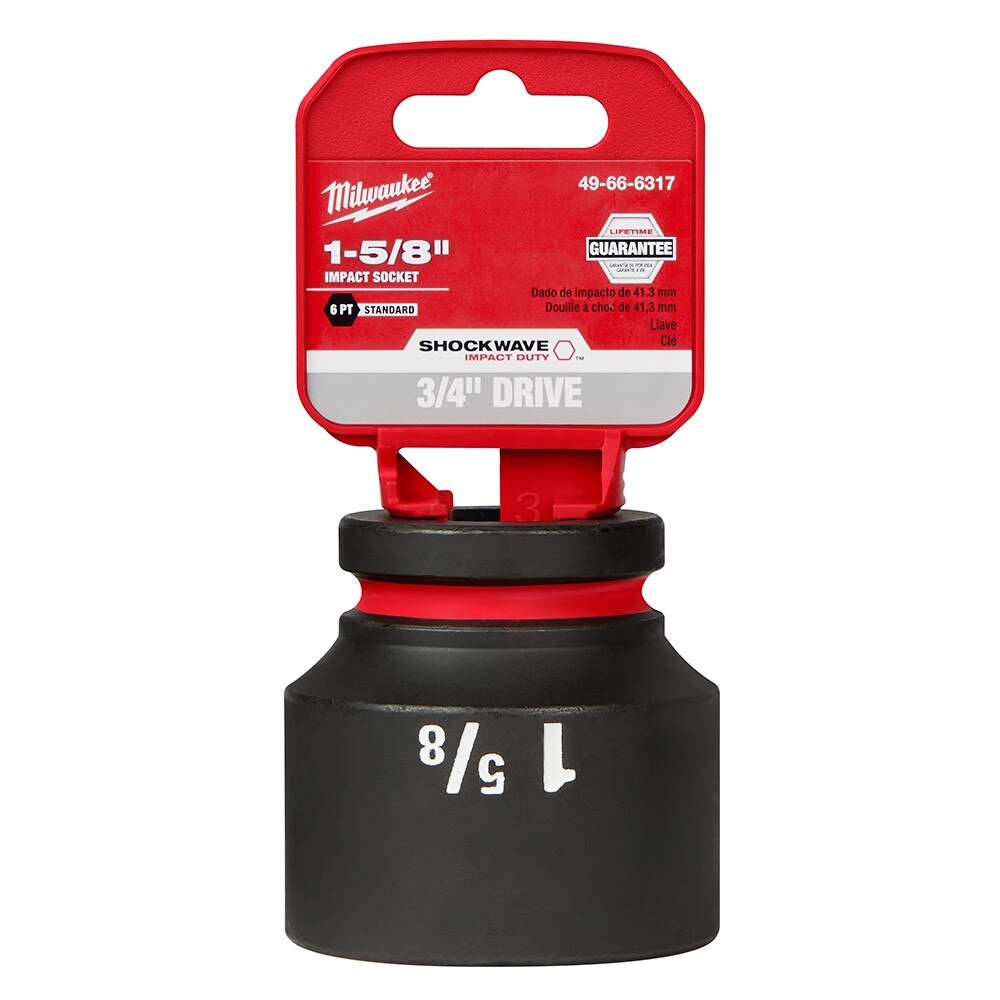 Milwaukee 49-66-6317 SHOCKWAVE Impact Duty™ 3/4"Drive 1-5/8" Standard 6 Point Socket - 2