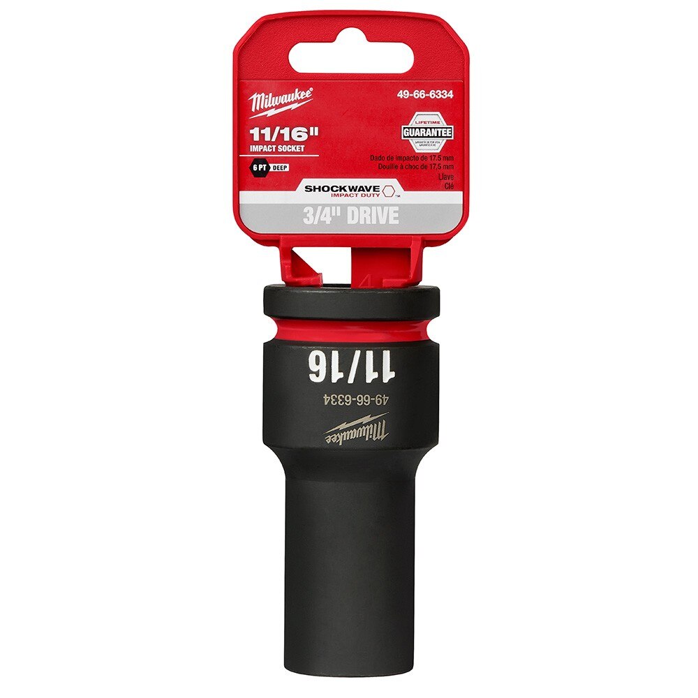 Milwaukee 49-66-6334 SHOCKWAVE Impact Duty™ 3/4"Drive 11/16" Deep 6 Point Socket - 2