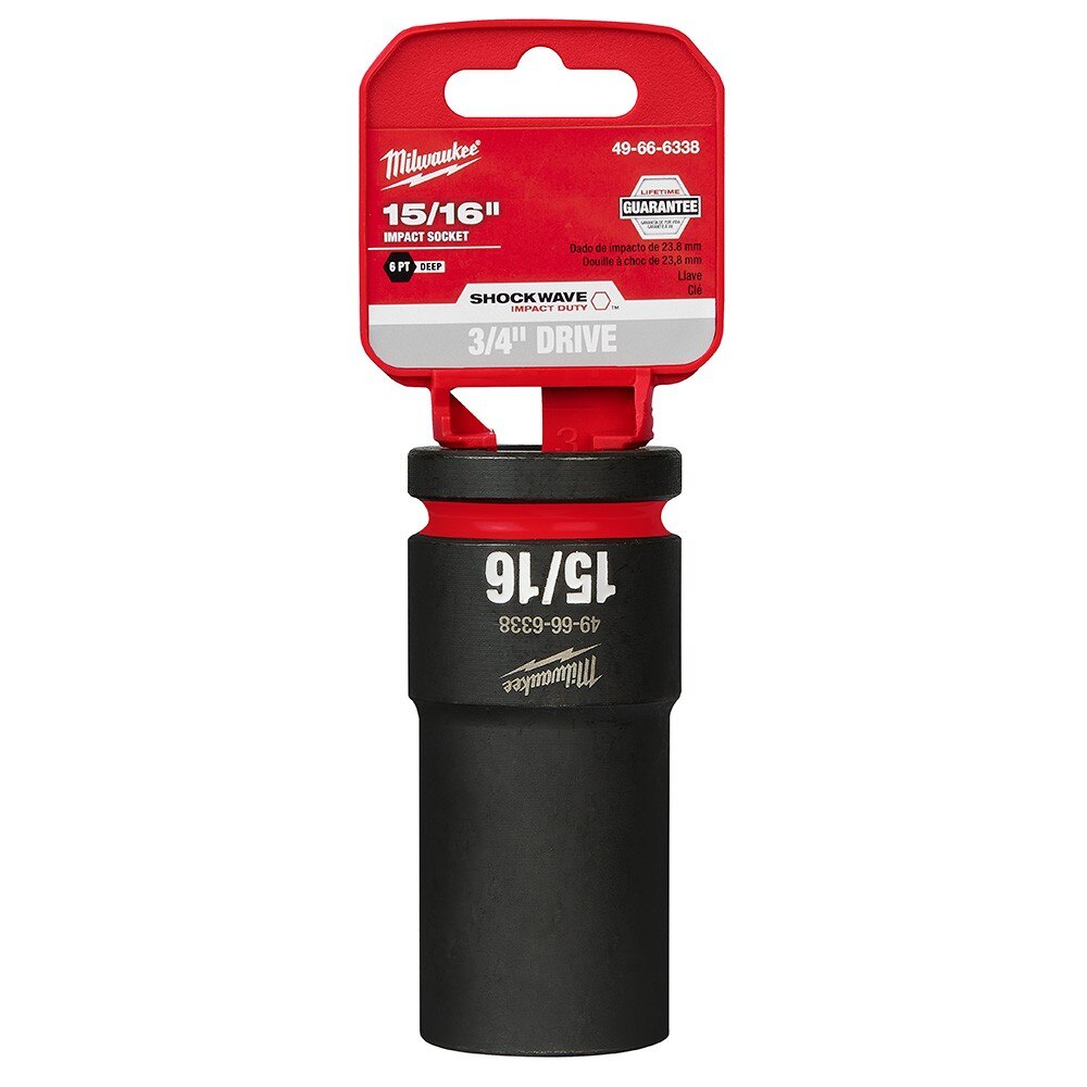 Milwaukee 49-66-6338 SHOCKWAVE Impact Duty™ 3/4"Drive 15/16" Deep 6 Point Socket - 2