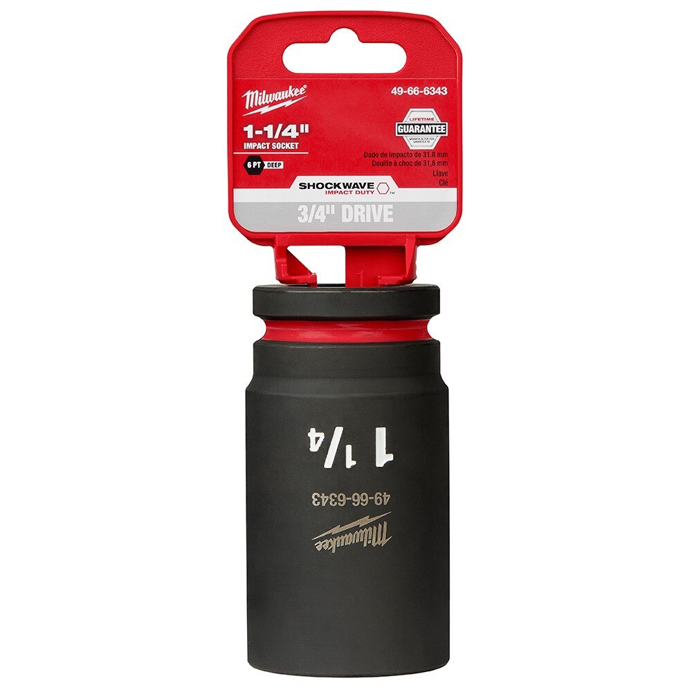 Milwaukee 49-66-6343 SHOCKWAVE Impact Duty™ 3/4"Drive 1-1/4" Deep 6 Point Socket - 2