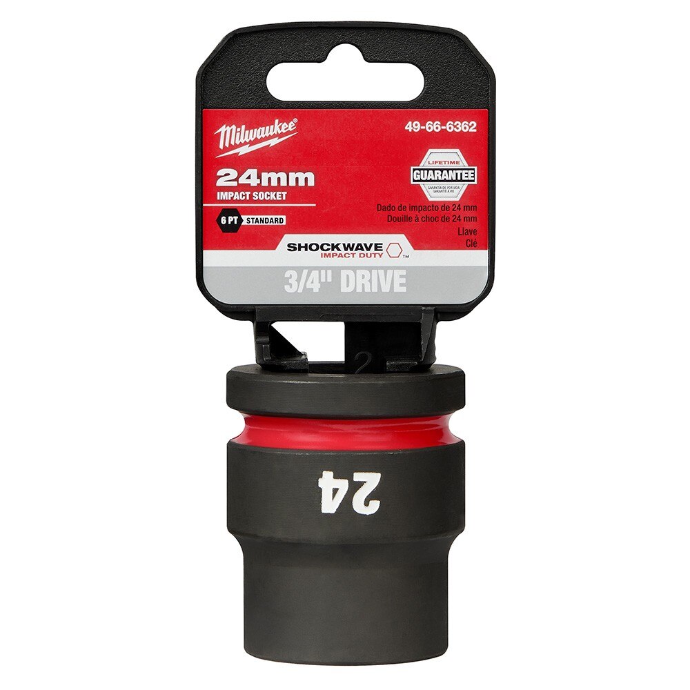 Milwaukee 49-66-6362 SHOCKWAVE Impact Duty™ 3/4"Drive 24MM Standard 6 Point Socket - 2