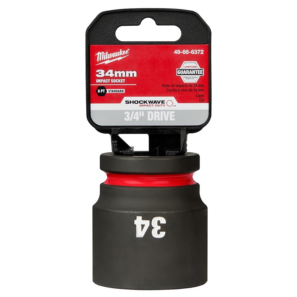 Milwaukee 49-66-6372 SHOCKWAVE Impact Duty™ 3/4"Drive 34MM Standard 6 Point Socket - 2