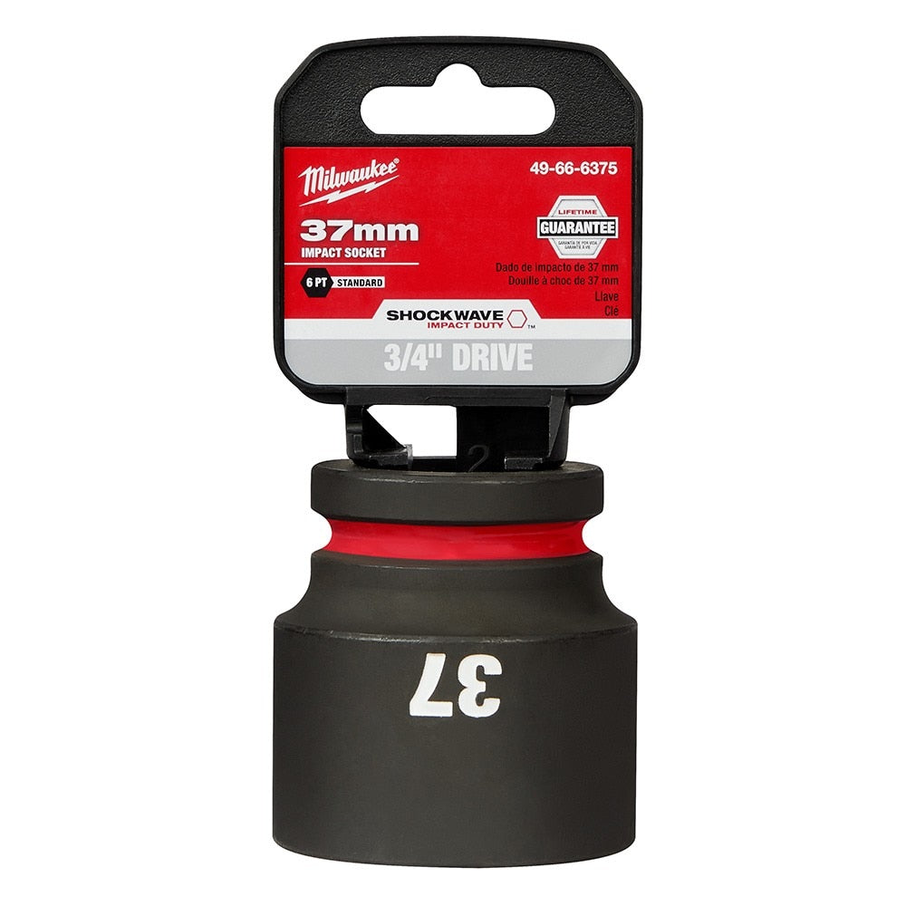 Milwaukee 49-66-6375 SHOCKWAVE Impact Duty™ 3/4"Drive 37MM Standard 6 Point Socket - 2