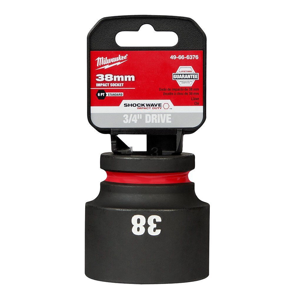 Milwaukee 49-66-6376 SHOCKWAVE Impact Duty™ 3/4"Drive 38MM Standard 6 Point Socket - 2