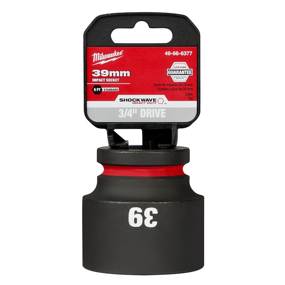 Milwaukee 49-66-6377 SHOCKWAVE Impact Duty™ 3/4"Drive 39MM Standard 6 Point Socket - 2