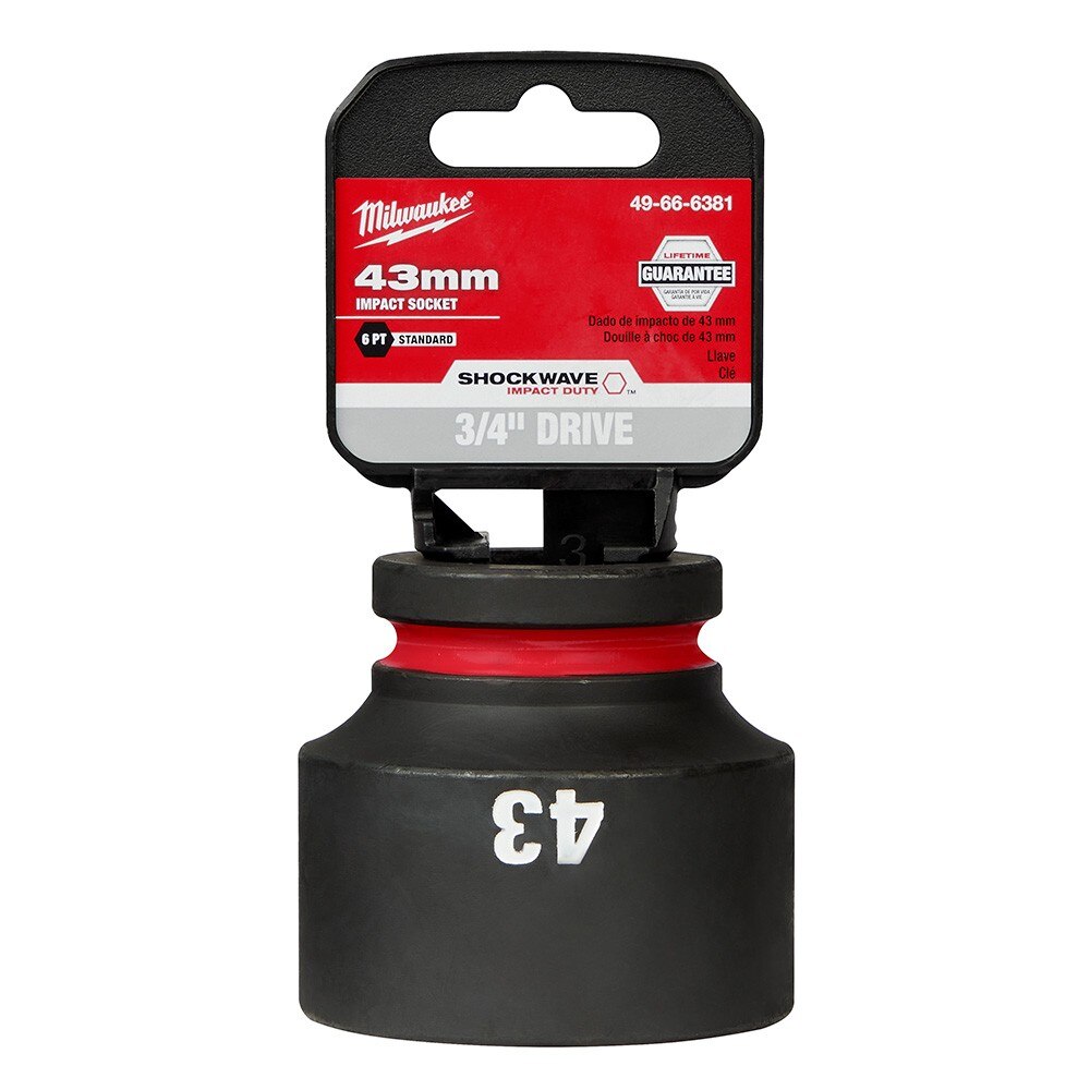 Milwaukee 49-66-6381 SHOCKWAVE Impact Duty™ 3/4"Drive 43MM Standard 6 Point Socket - 2
