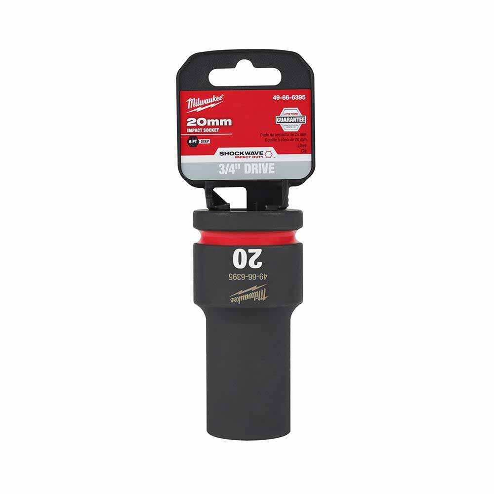 Milwaukee 49-66-6395 SHOCKWAVE Impact Duty™ 3/4"Drive 20MM Deep 6 Point Socket