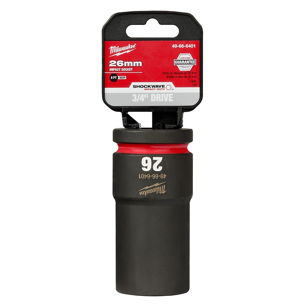 Milwaukee 49-66-6401 SHOCKWAVE Impact Duty™ 3/4"Drive 26MM Deep 6 Point Socket