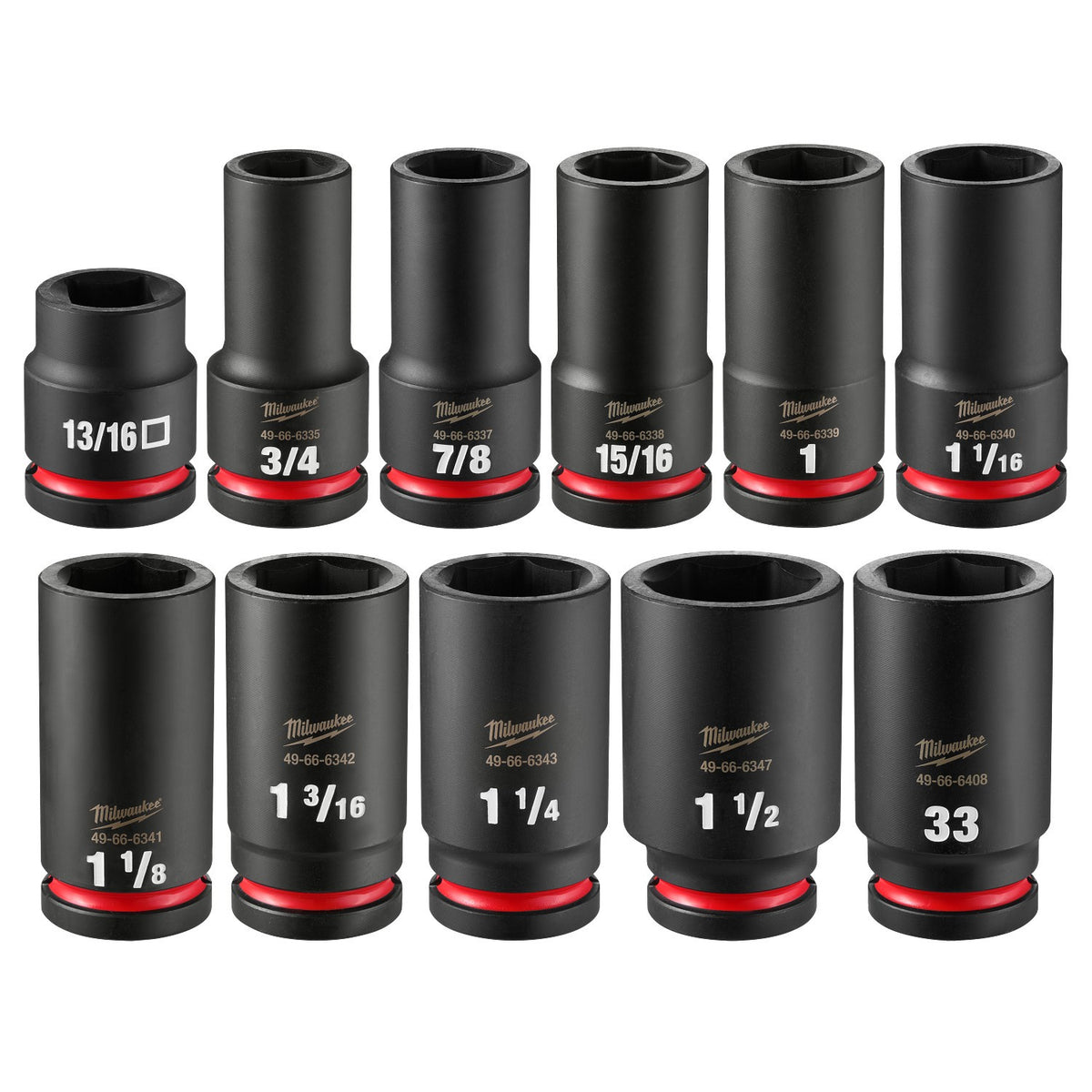 Milwaukee 49-66-6774 3/4" Drive SAE and Metric Wheel Socket Set with Packout (11 Piece)