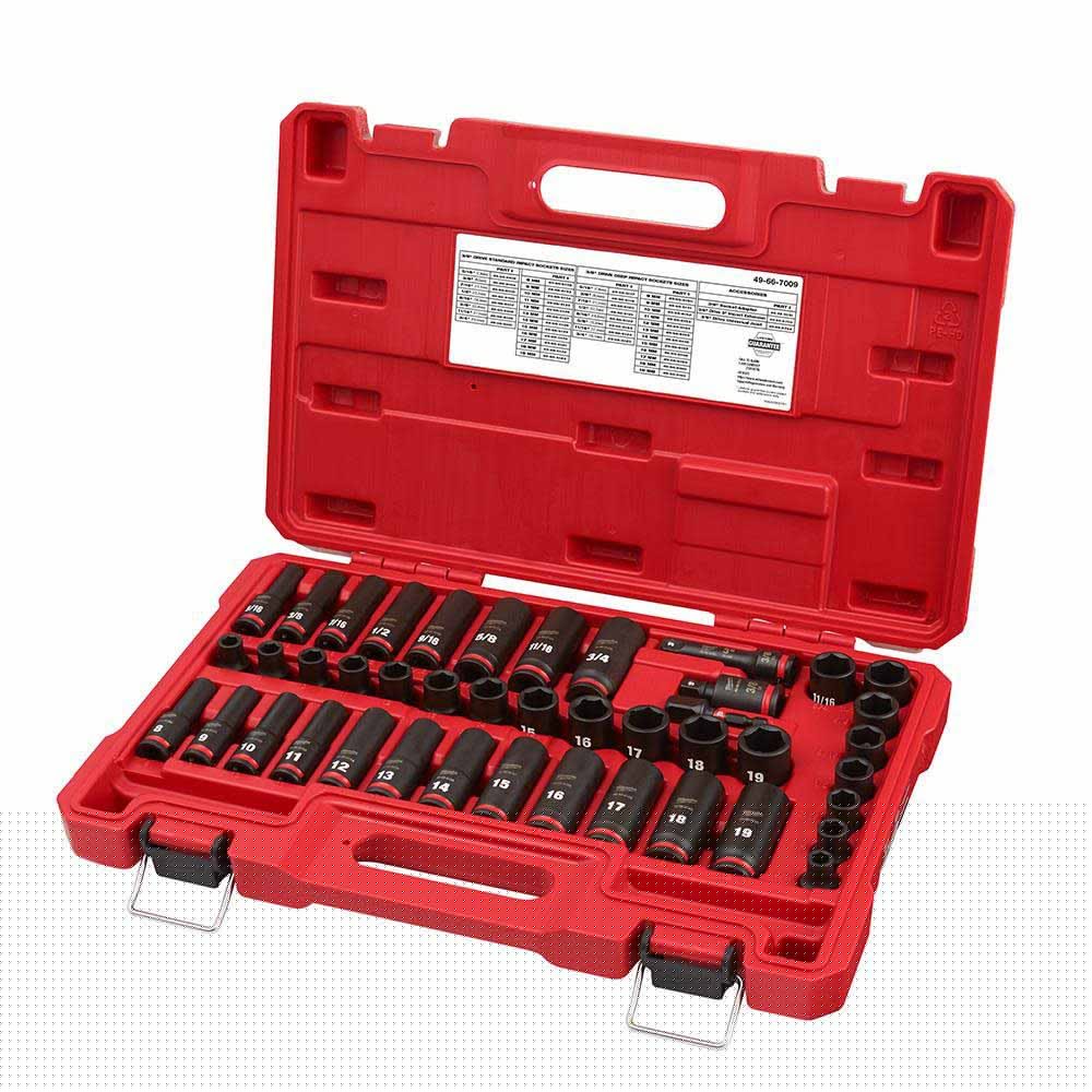 Milwaukee 49-66-7009 43PCSHOCKWAVE Impact Duty™ 3/8" Drive SAE & Metric Deep 6 Point Socket Set - 2