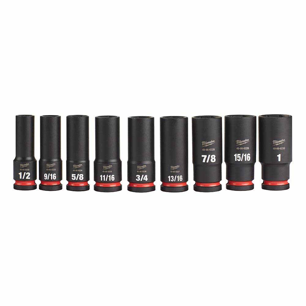 Milwaukee 49-66-7022 9PC SHOCKWAVE Impact Duty™ 1/2" Drive SAE Deep 6 Point Socket Set - 2