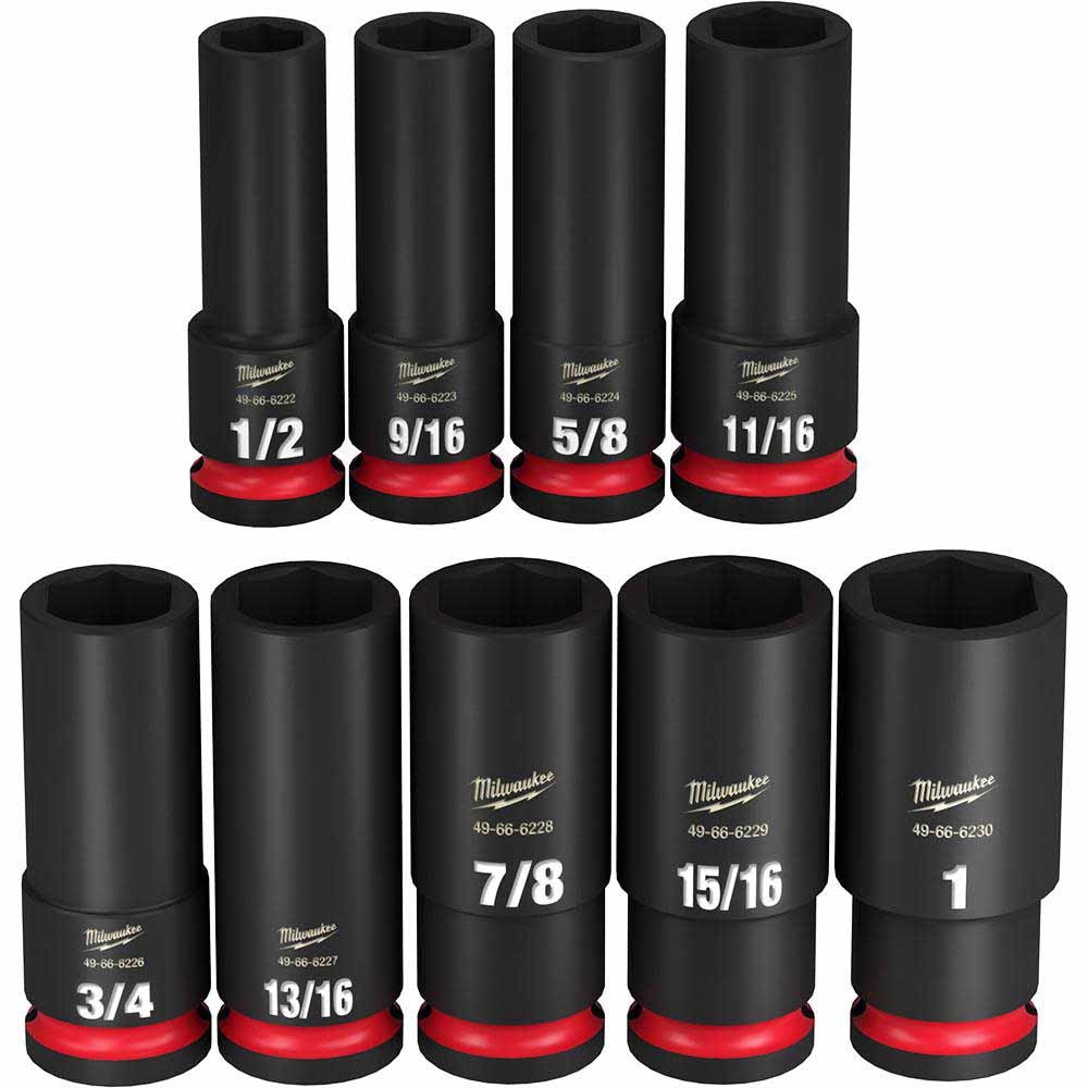 Milwaukee 49-66-7022 9PC SHOCKWAVE Impact Duty™ 1/2" Drive SAE Deep 6 Point Socket Set - 3