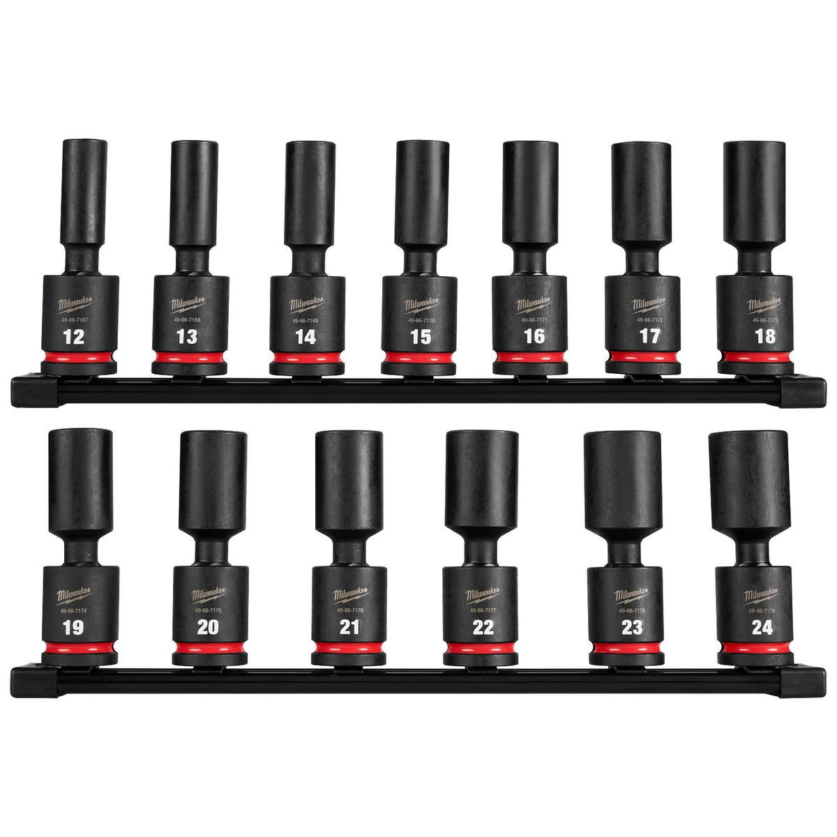 Milwaukee 49-66-7109 1/2" Drive Metric Deep Swivel Impact Socket Set (13 Piece)