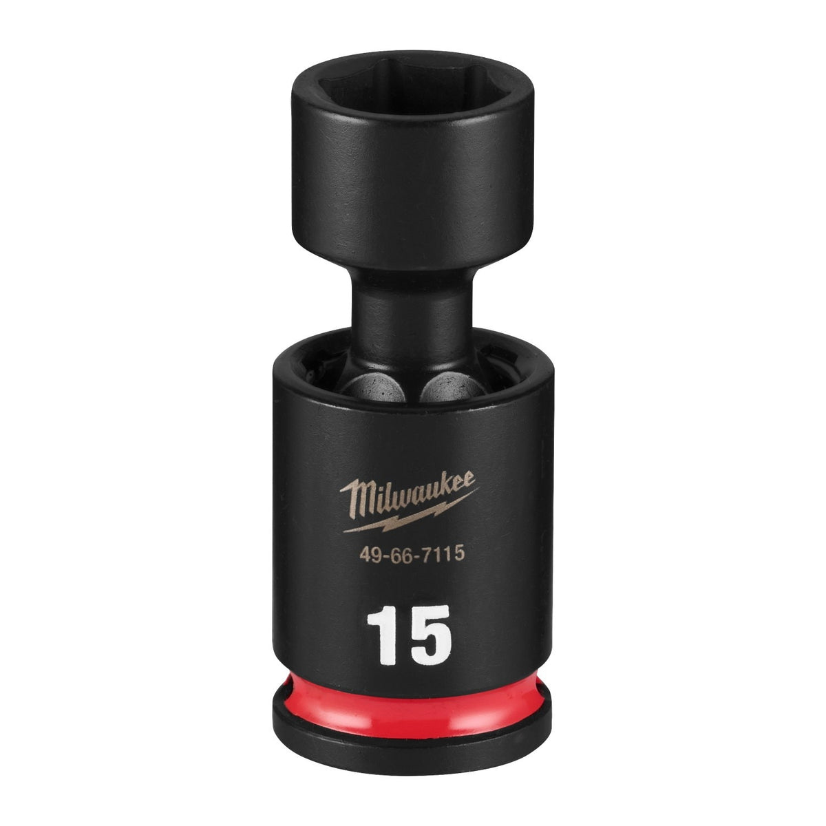 Milwaukee 49-66-7115 Shockwave 3/8" Drive 15 mm Standard Swivel Impact Socket