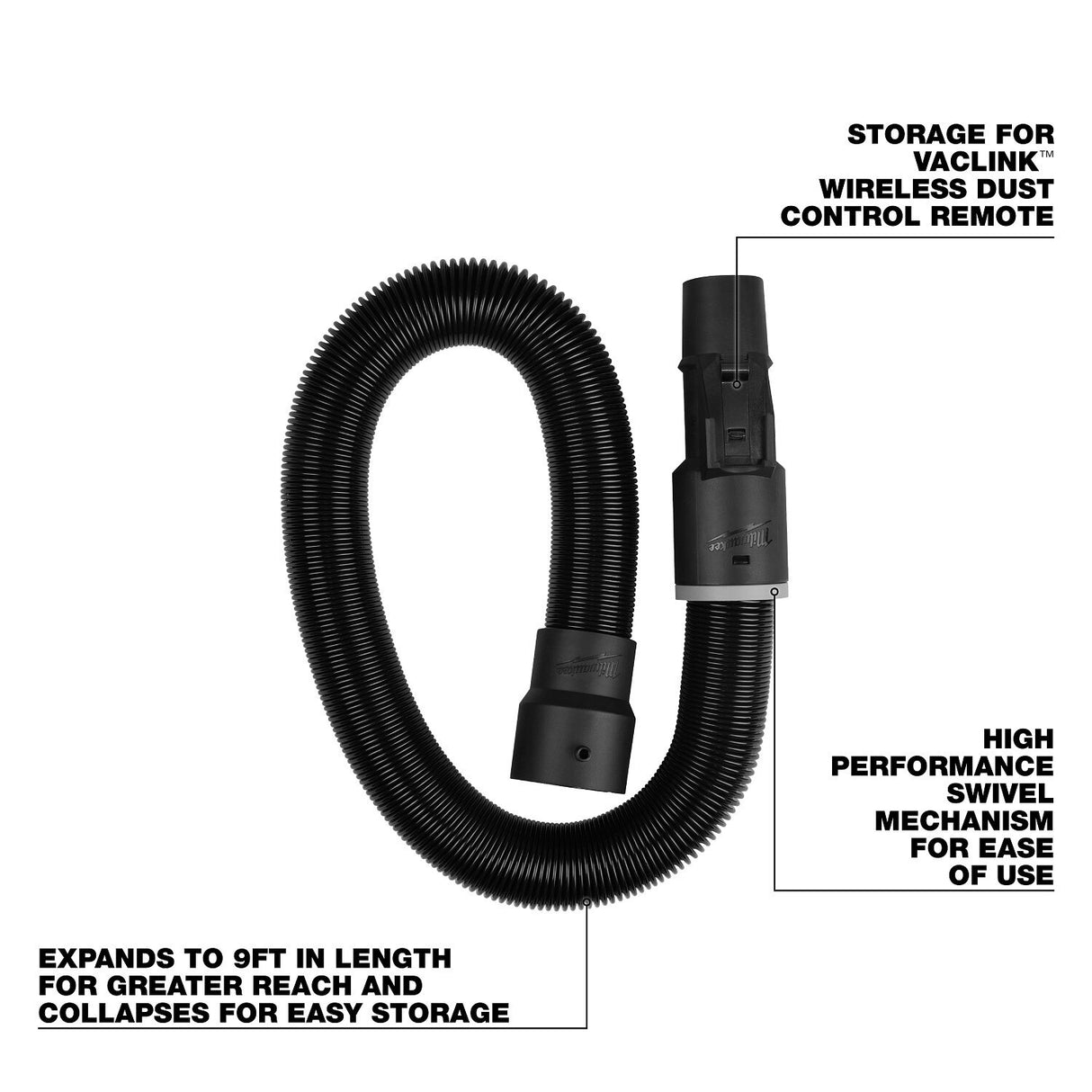 Milwaukee 49-90-1976 1-7/8" x 9' Expandable Vacuum Hose - 2