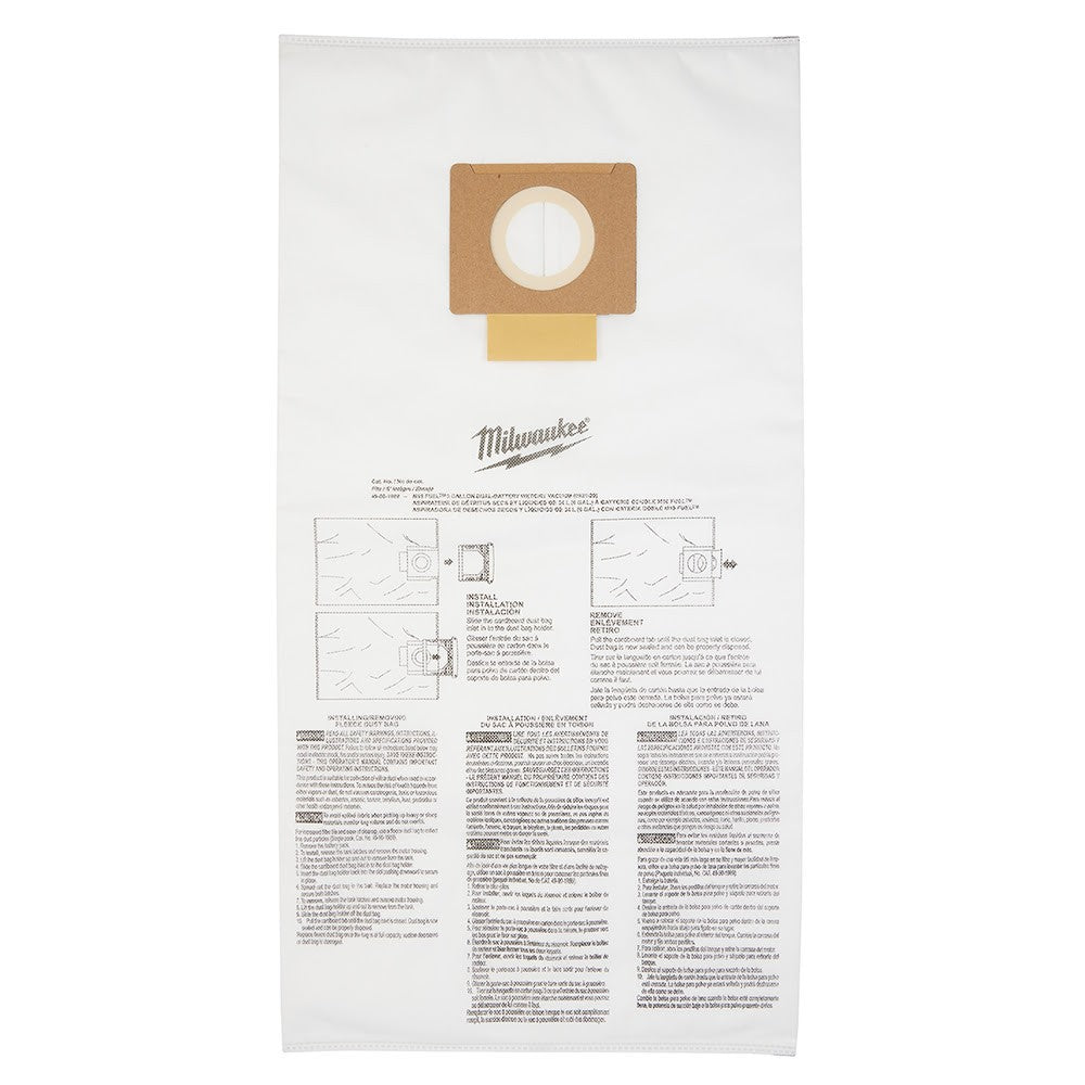 Milwaukee 49-90-1989 Fleece Dust Bags (5PK) - 9 Gallon - 2