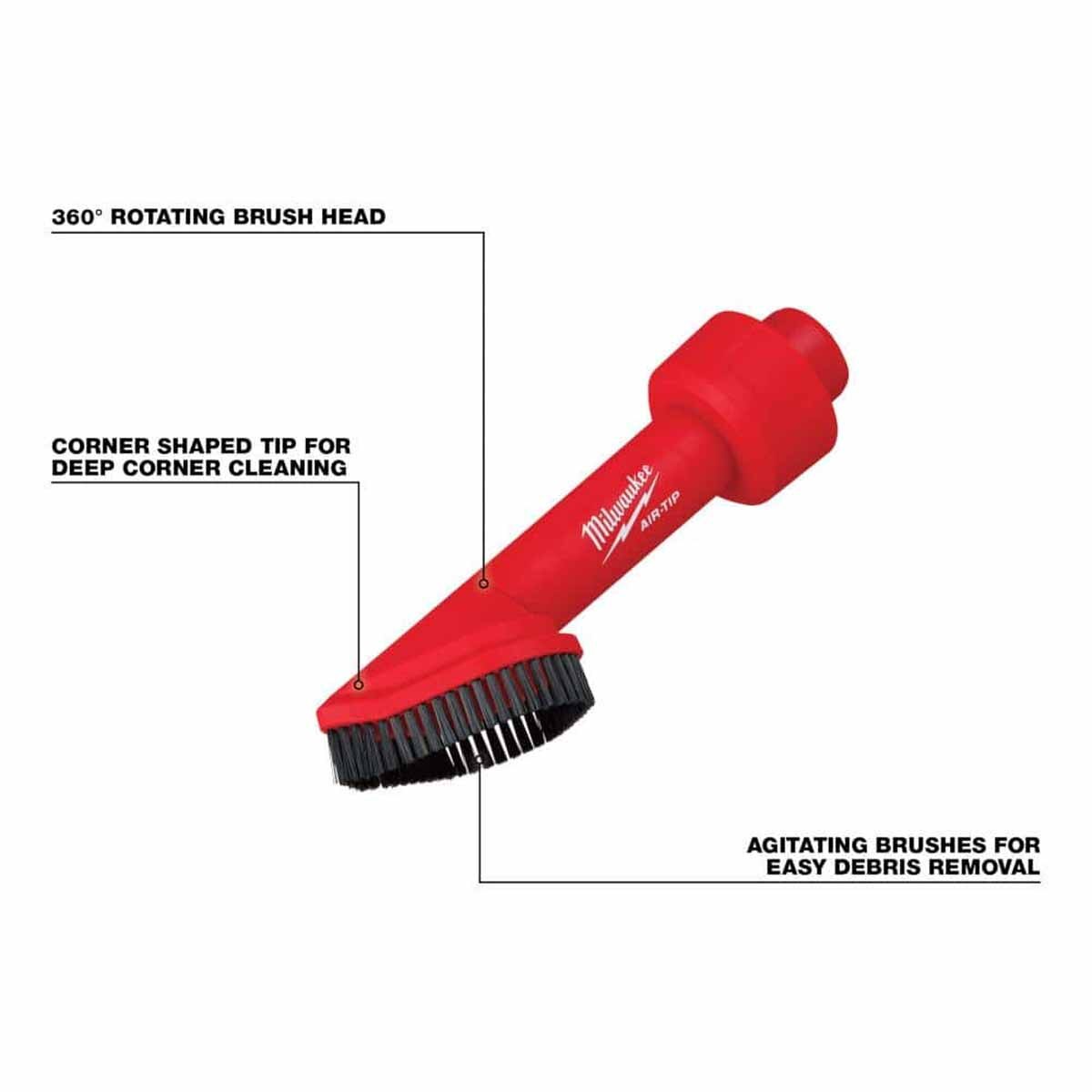 Milwaukee 49-90-2042 AIR-TIP Automotive Vacuum Accessory Set for Wet/Dry Vacuums (3-Piece) - 3