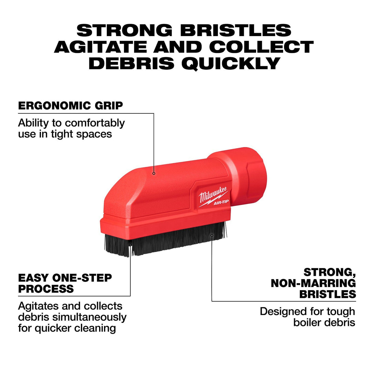 Milwaukee 49-90-2046 AIR-TIP Boiler Coil Cleaning Brush Tool Vacuum Accessory - 3