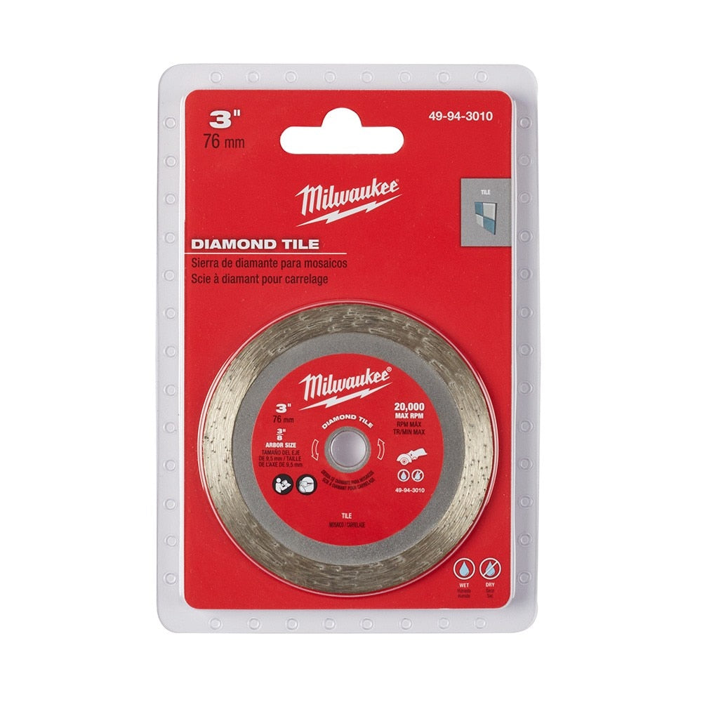 Milwaukee 49-94-3010 3" Diamond Tile Blade - 3