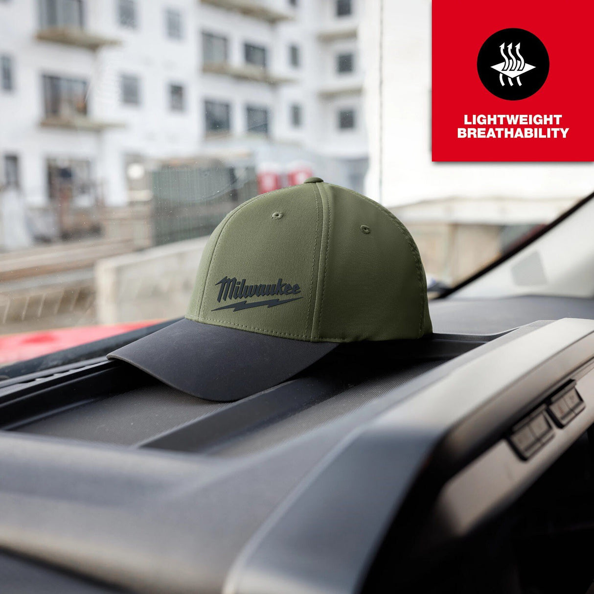 Milwaukee 507E-SM WORKSKIN Moisture Wicking Performance Fitted Hat Gray Small (1 Hat) - 5