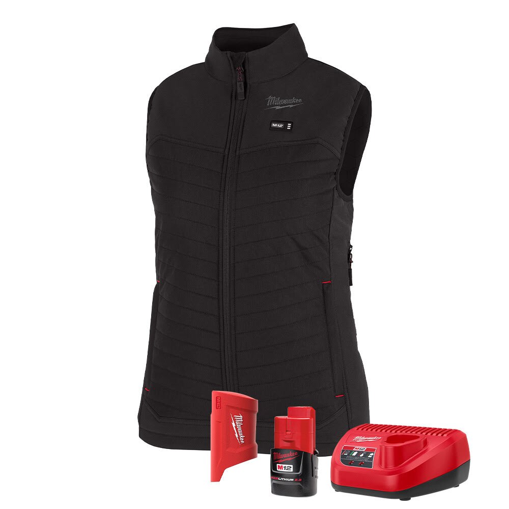Milwaukee F300B-21 M12 Women's Black Axis Vest with (1) 2.0 Ah Battery and Charger