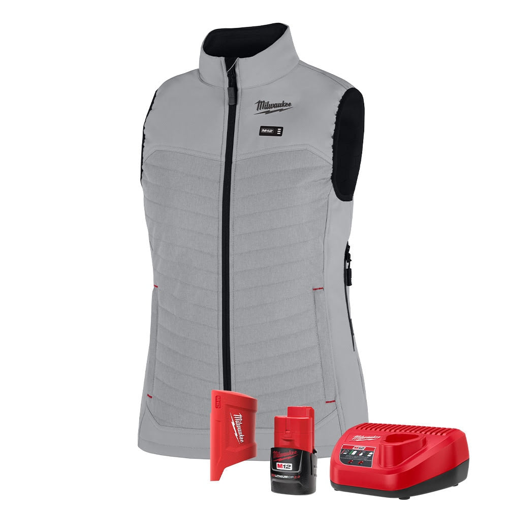 Milwaukee F300G-21 M12 Women's Gray Axis Vest with (1) 2.0 Ah Battery and Charger