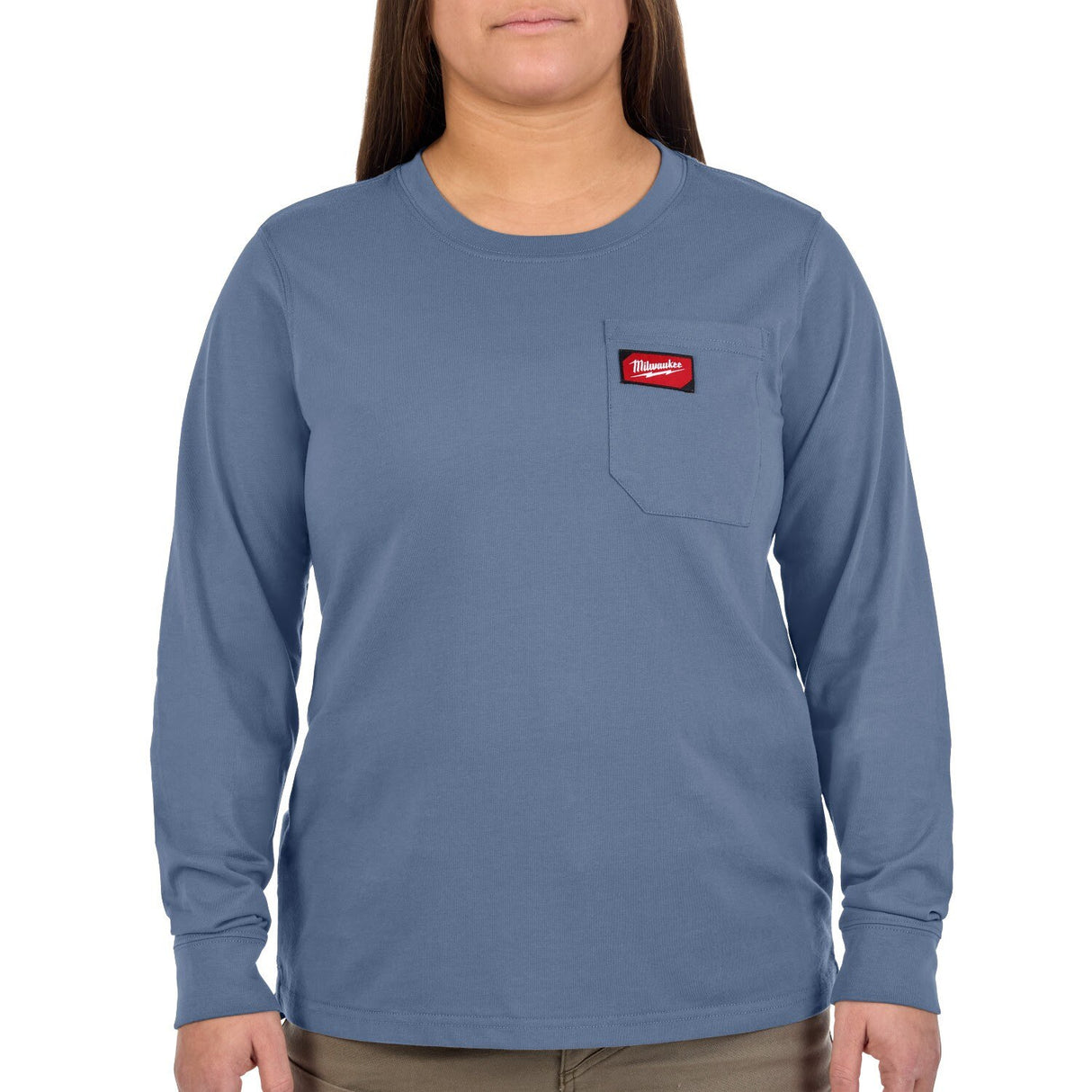 Milwaukee F551U-M Women's GRIDIRON Pocket T-Shirt - Long Sleeve Blue M