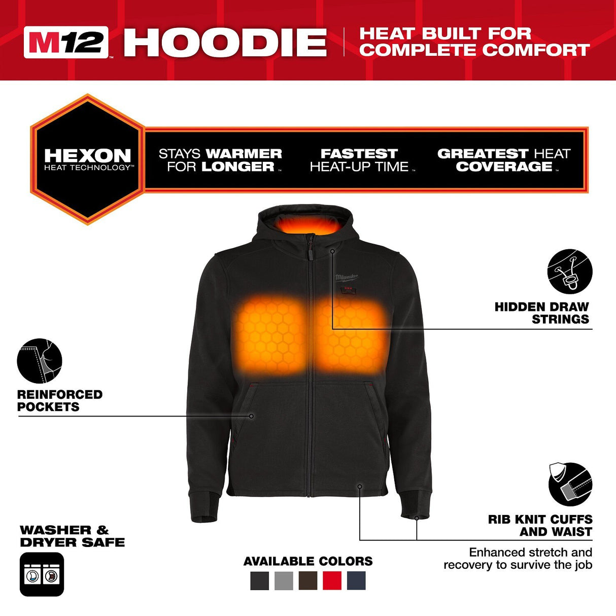 Milwaukee M200B-21 M12 Heated Hoodie Kit - Black - 2