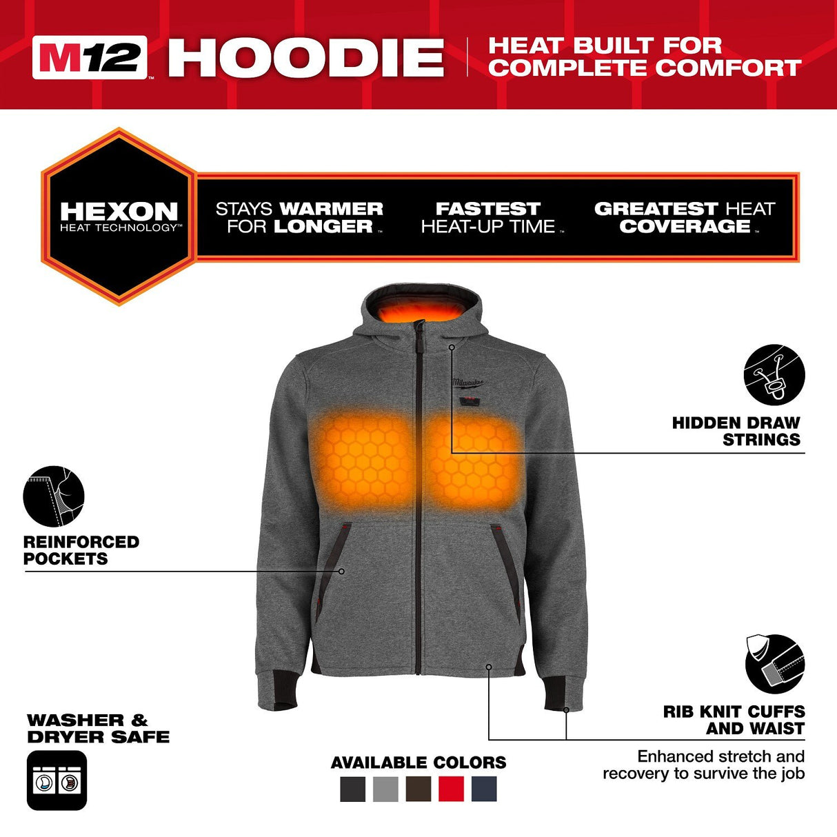 Milwaukee M200G-21 M12 Heated Hoodie Kit - Gray - 2