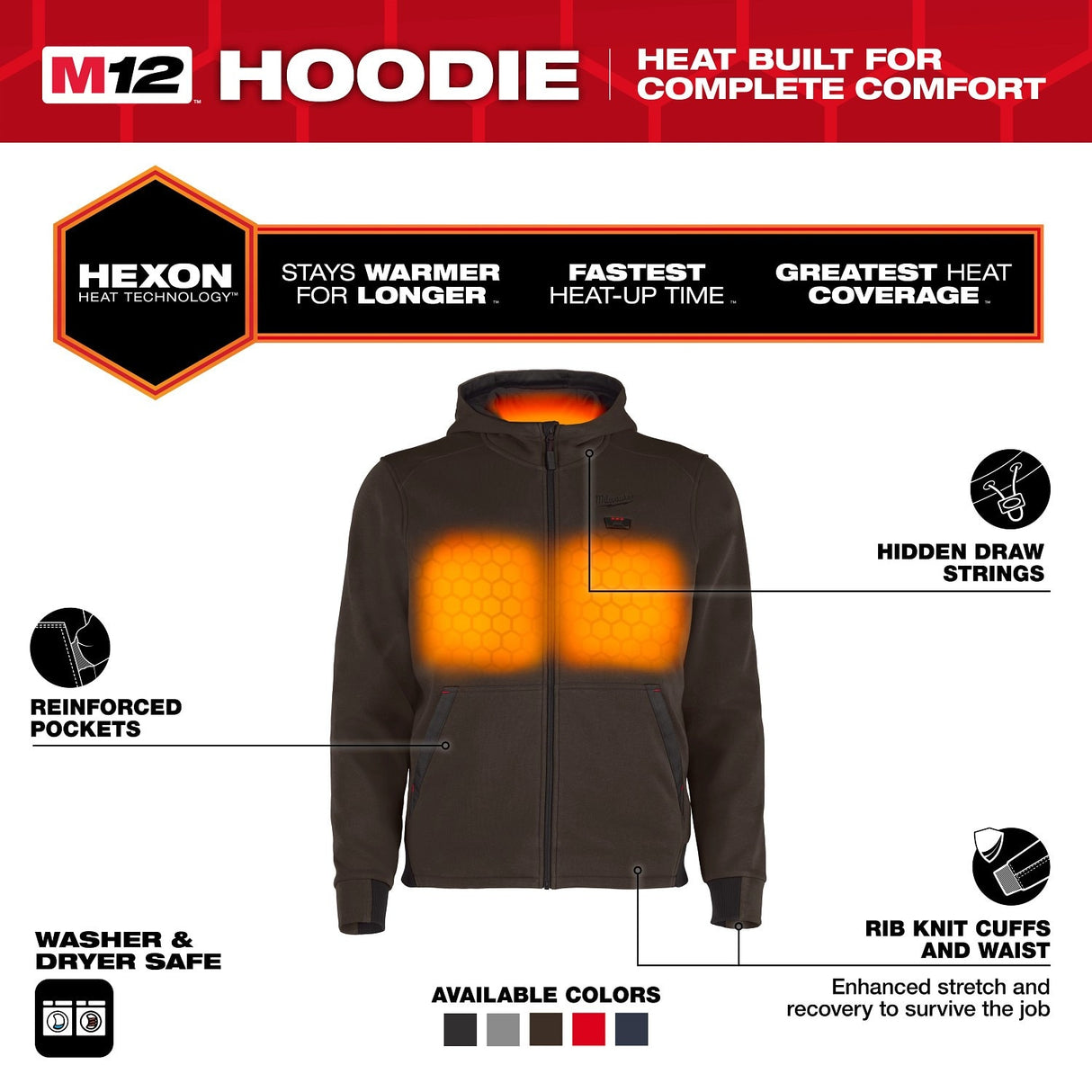 Milwaukee M200N-20 M12 Heated Hoodie Only - Brown - 2