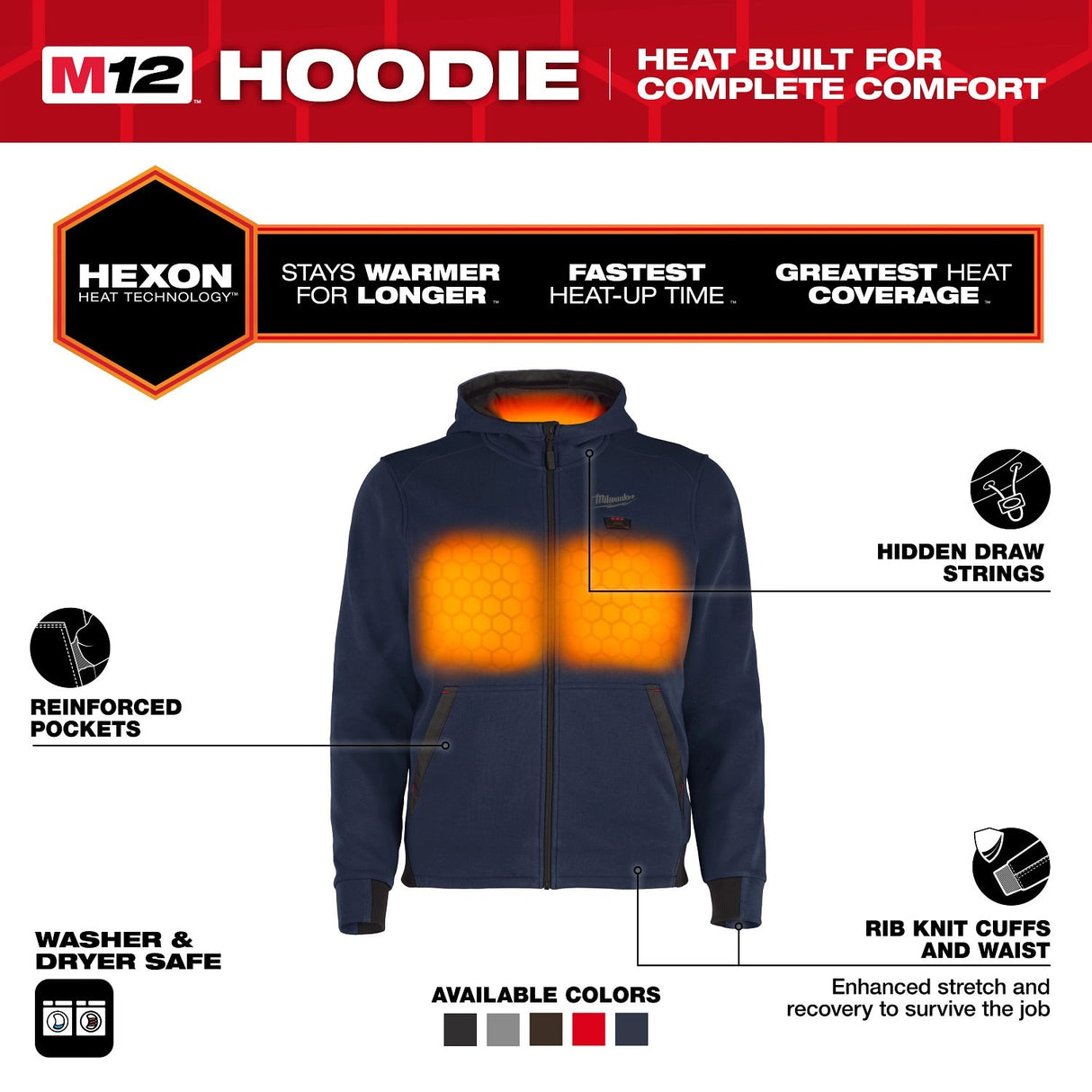 Milwaukee M200U-20 M12 Heated Hoodie Only - Blue - 2