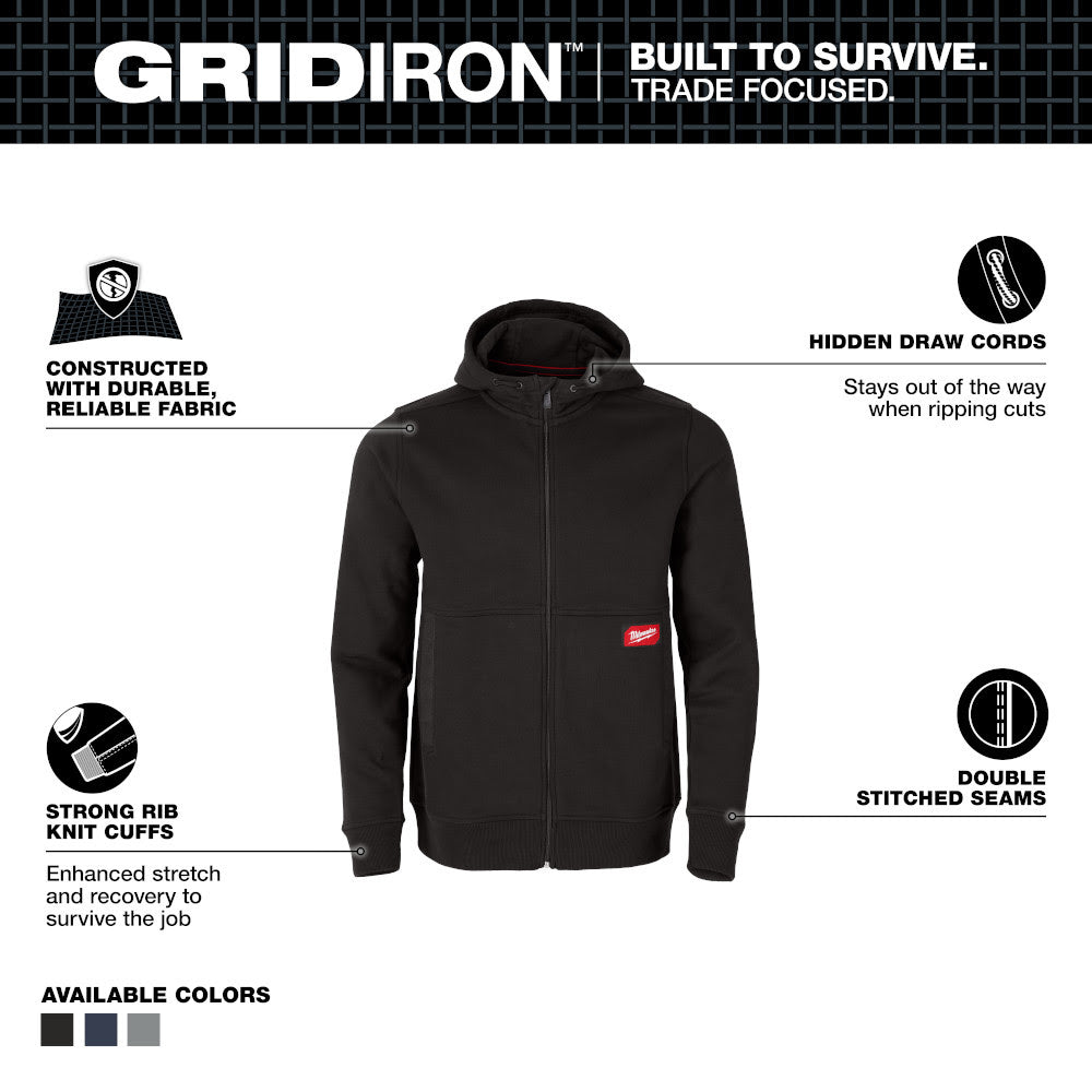 Milwaukee M250B GRIDIRON Full-Zip Hoodie - Black - 2