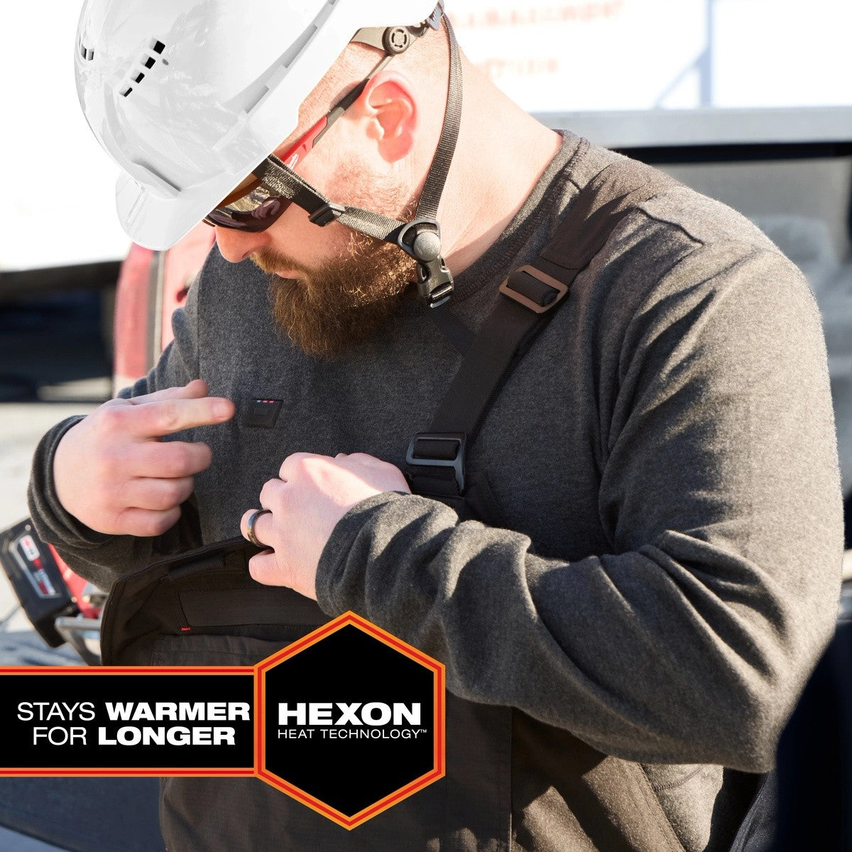Milwaukee M500B-21 Heated Merino Wool Crew Neck Baselayer with HEXON Heat Technology and 2 Heat Zones - 6