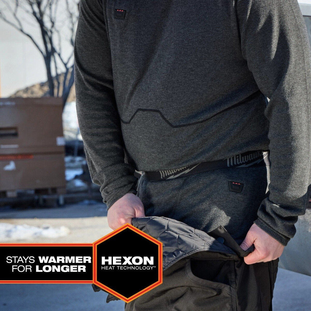 Milwaukee M600B-21 Heated Merino Wool Baselayer Pants Kit with 2.5Ah Battery App Control - 5