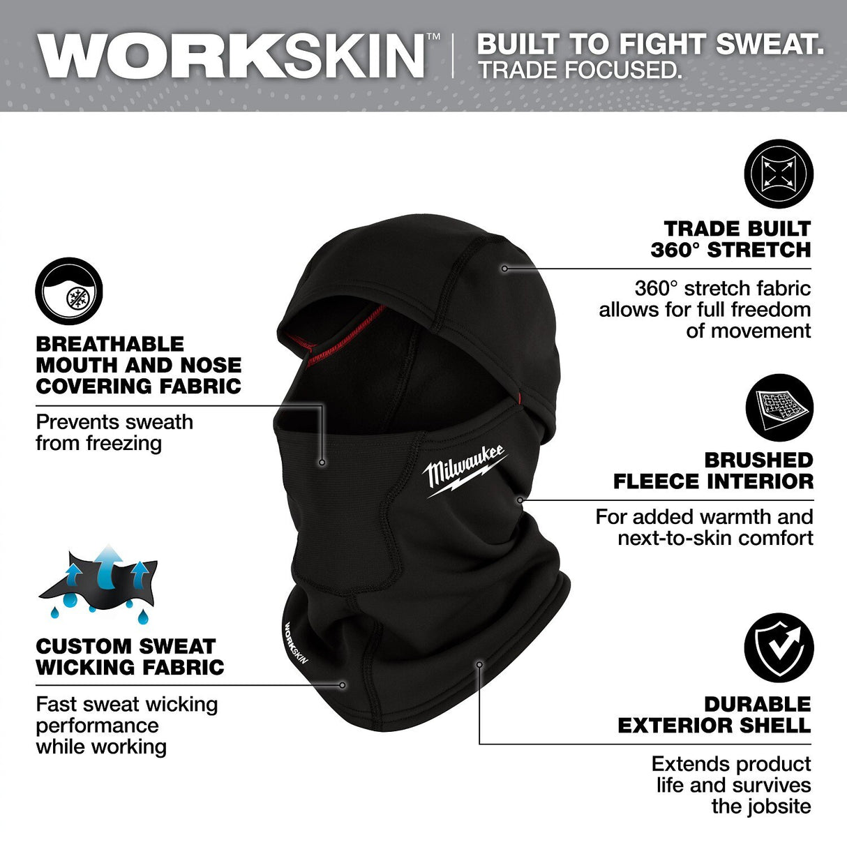 Milwaukee M753B WORKSKIN Balaclava - 2