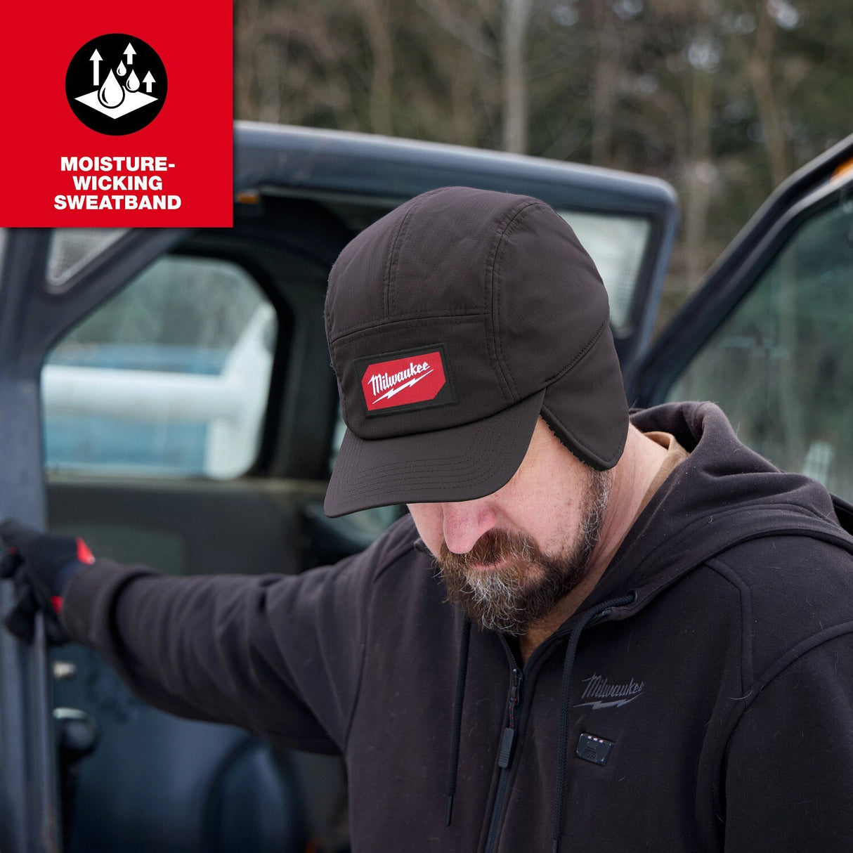 Milwaukee M754E-LXL Sherpa-Lined Windproof Water-Resistant Hat Green Large/X-Large - 4