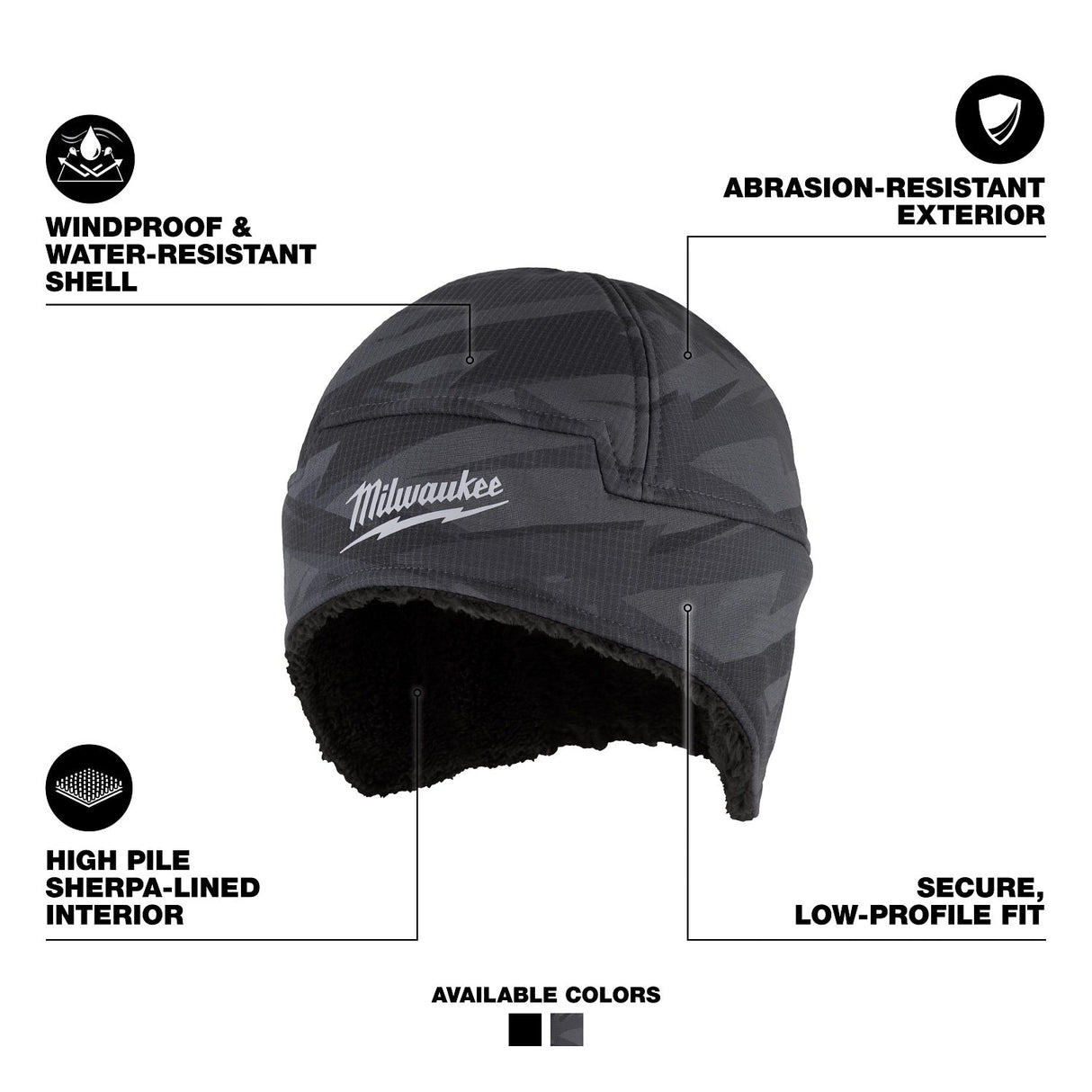 Milwaukee M755C-LXL Sherpa-Lined Beanie Windproof Water-Resistant Camo L/XL - 2