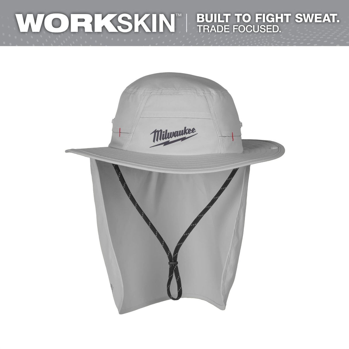 Milwaukee M770G-SM WORKSKIN Sunshade Hat with UPF 50 Plus Protection and Detachable Neck Shade Gray SM - 2