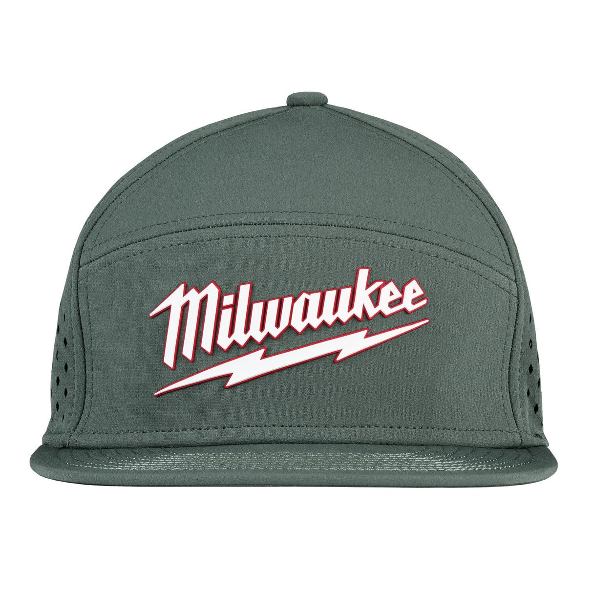 Milwaukee M771E Flat-Brim Snapback Hat with Laser-Cut Ventilation and Moisture-Wicking Sweatband - 7