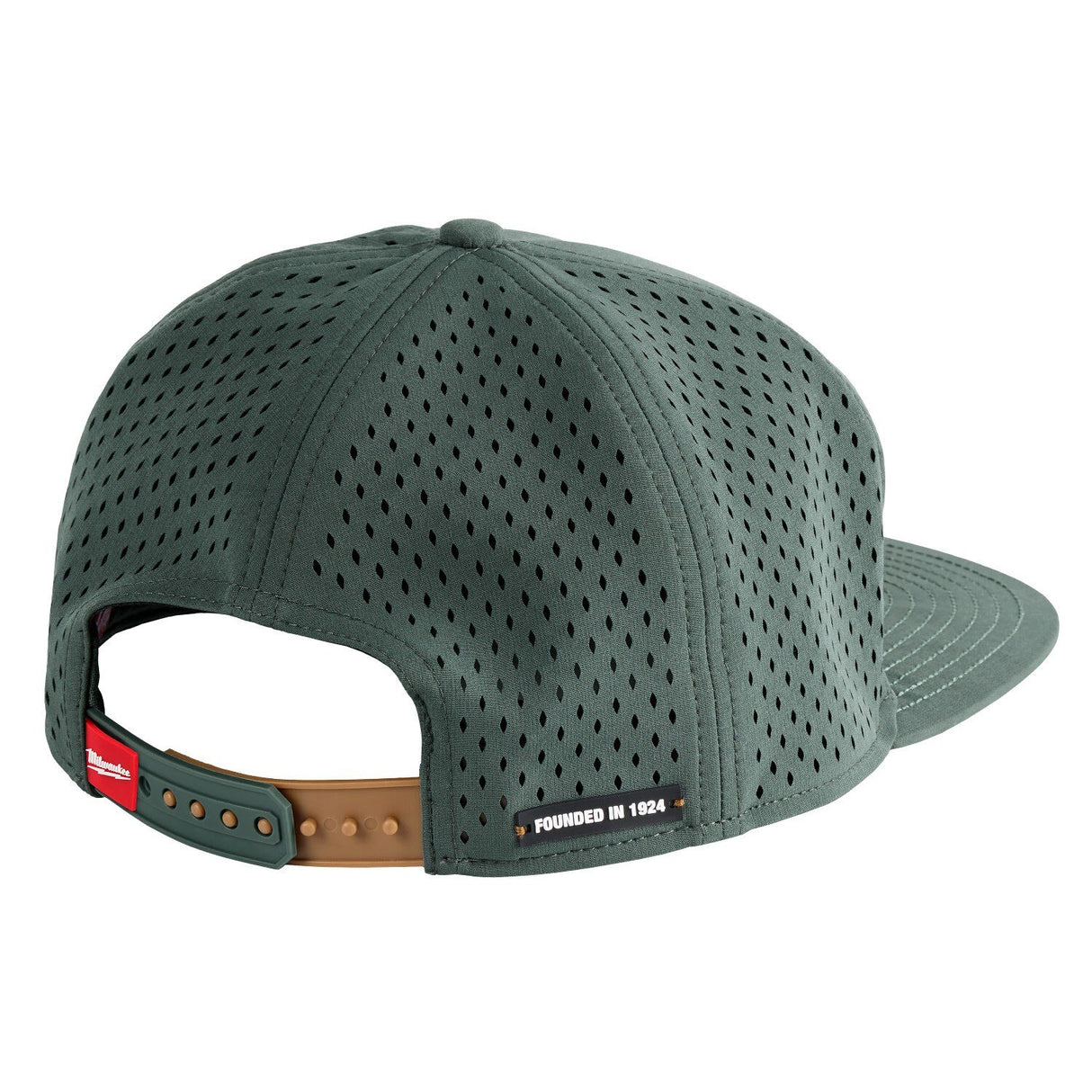 Milwaukee M771E Flat-Brim Snapback Hat with Laser-Cut Ventilation and Moisture-Wicking Sweatband - 8