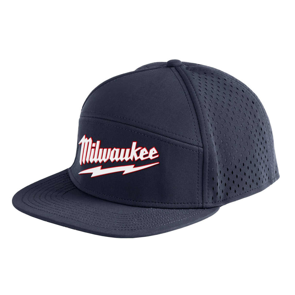 Milwaukee M771U Flat Brim Snapback Hat with Moisture Wicking Sweatband Blue