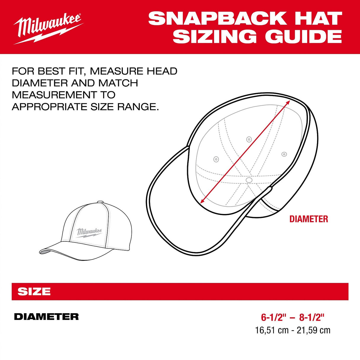Milwaukee M771U Flat Brim Snapback Hat with Moisture Wicking Sweatband Blue - 6