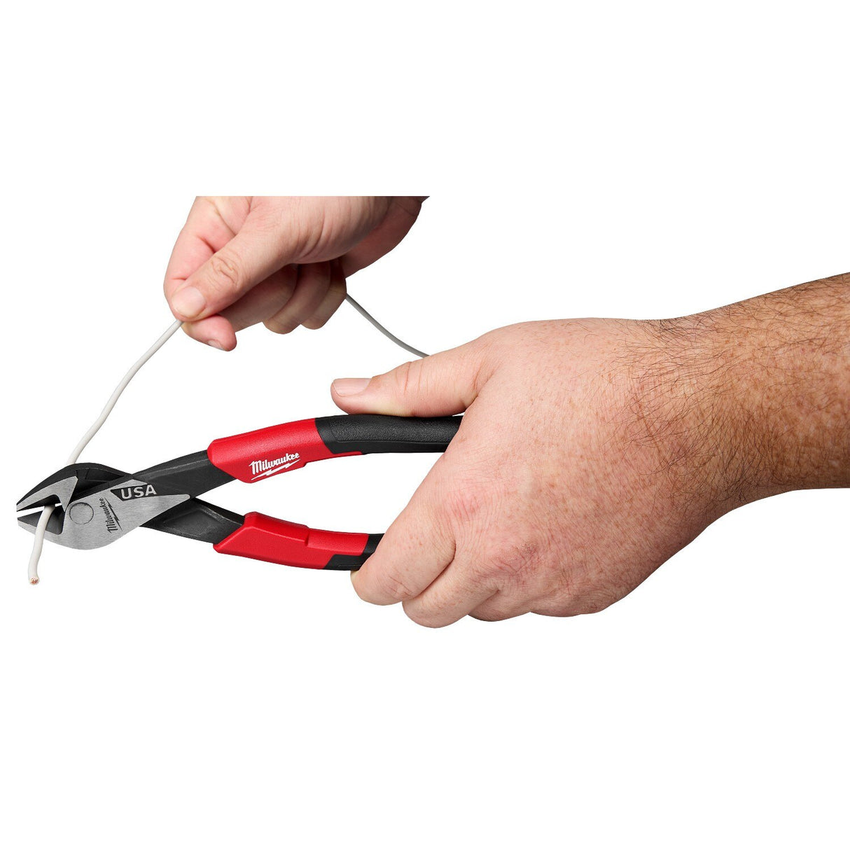 Milwaukee MT558A 8" Angled Head Diagonal Comfort Grip Cutting Pliers (USA) - 8