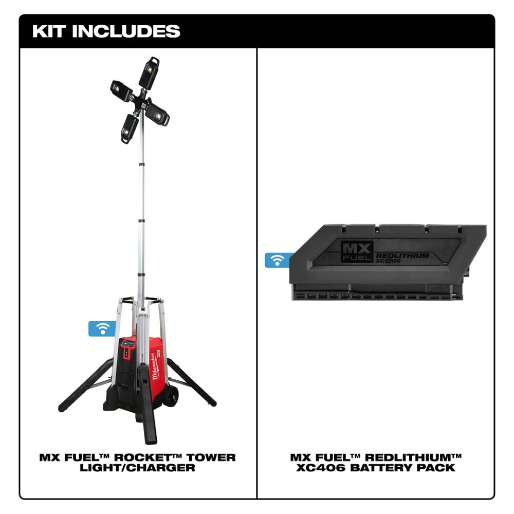 Milwaukee MXF041-1XC MX FUEL ROCKET Tower Light/Charger - 17