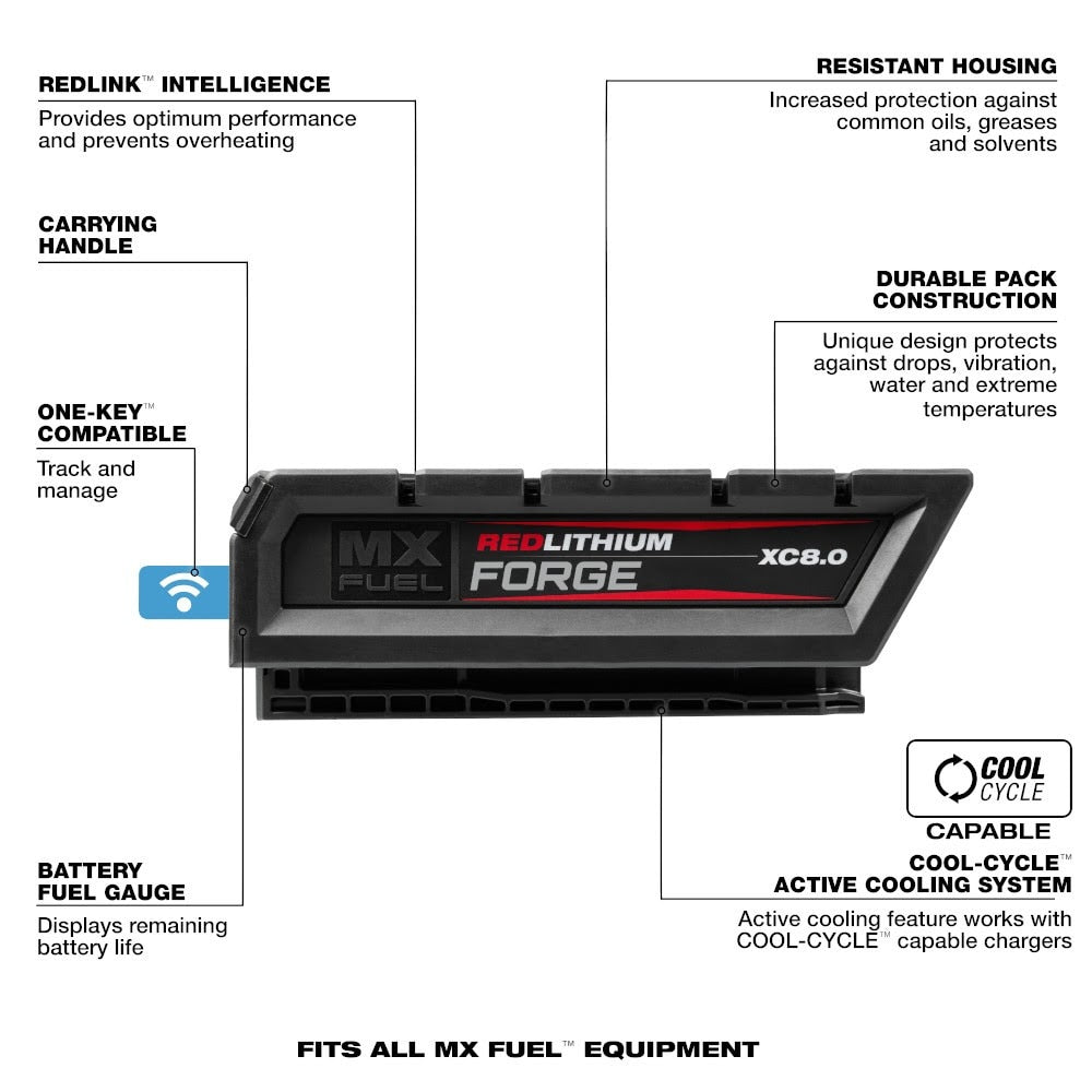 Milwaukee MXFXC608 MX FUEL REDLITHIUM FORGE XC8.0 Battery Pack - 8