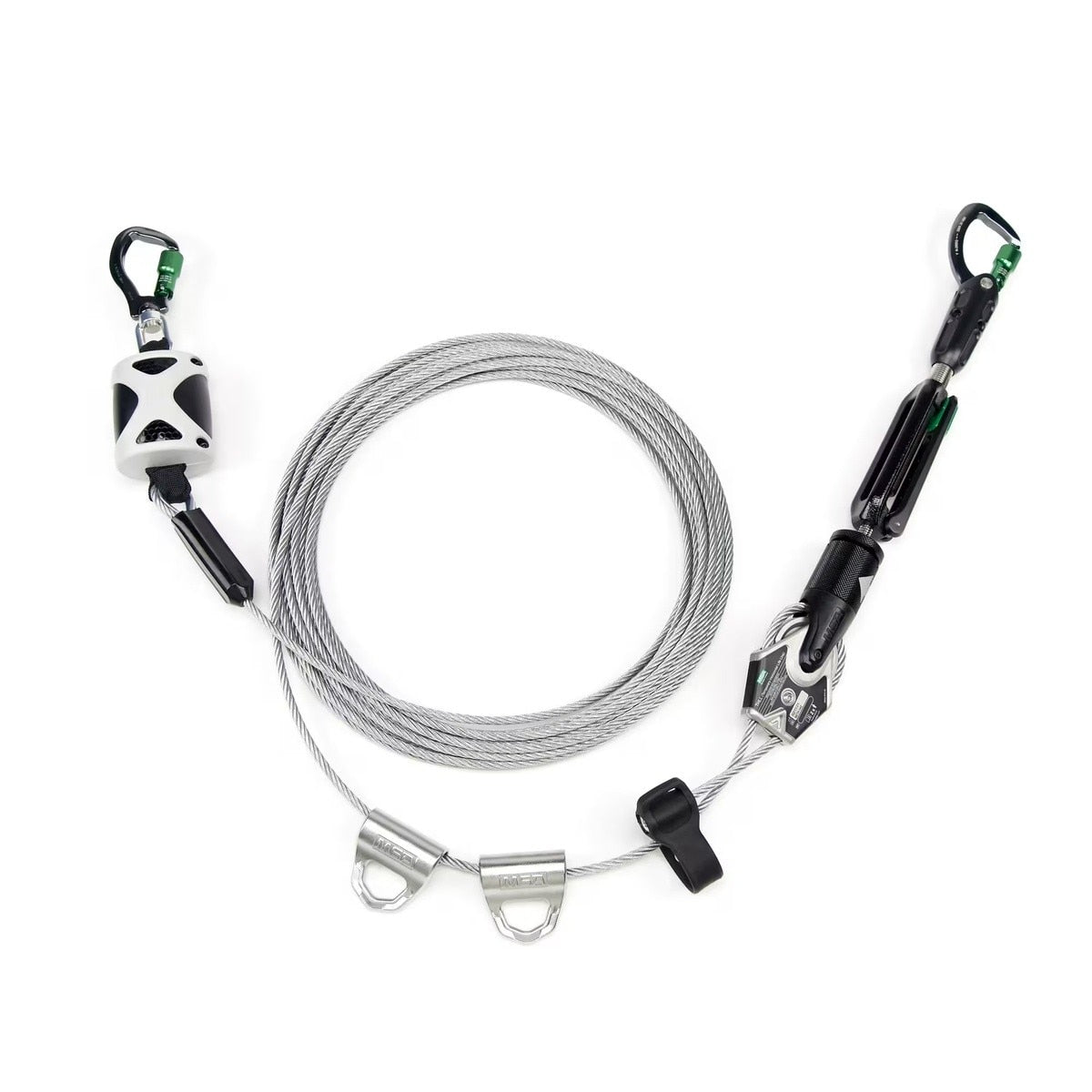 MSA 10219289 MSA Temporary Cable Horizontal Lifeline for 2 Workers, 60' with bypass shuttles